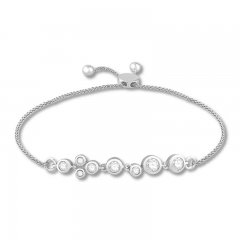 Diamond Bolo Bracelet 1/3 ct tw Round-cut 10K White Gold