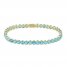 Swiss Blue Topaz Bracelet 10K Yellow Gold 7"