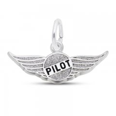 Pilot Wings Charm Sterling Silver