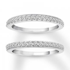 Diamond Wedding Bands 1/2 ct tw Round-cut 14K White Gold