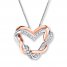 Heart Necklace 1/5 ct tw Diamonds 10K Two-Tone Gold