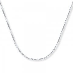 Cable Chain Necklace 14K White Gold 20" Length