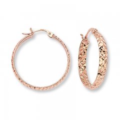 Hoop Earrings 14K Rose Gold 25mm