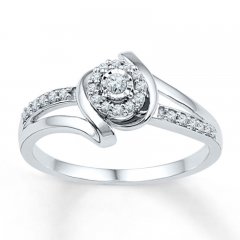 Diamond Promise Ring 1/6 ct tw Round-cut 10K White Gold