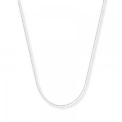 Cable Chain Necklace 14K White Gold 20" Length