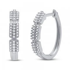 Diamond Hoop Earrings 1/4 ct tw Sterling Silver