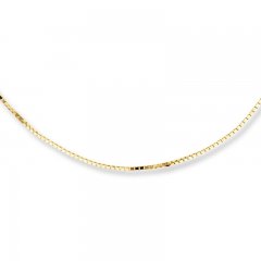 Box Chain Necklace 10K Yellow Gold 16" Length