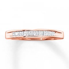 Diamond Wedding Band 1/4 ct tw Princess-cut 14K Rose Gold