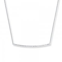 Thin Bar Necklace 14K White Gold