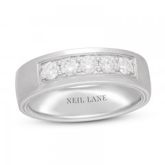 Neil Lane Men's Diamond Wedding Band 3/4 ct tw Round-cut 14K White Gold