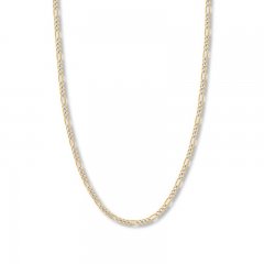 24" Figaro Chain Necklace 14K Two-Tone Gold Appx. 3.9mm