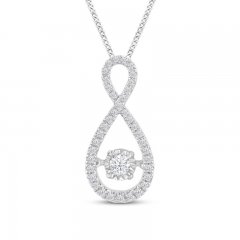 Diamond Infinity Necklace 1/3 ct tw Round-cut 10K White Gold 19"