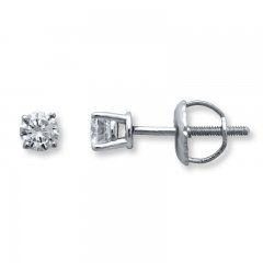 Certified Diamond Earrings 1/4 ct tw Round-cut 18K White Gold