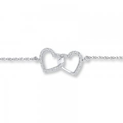 Heart Anklet 1/10 ct tw Diamonds Sterling Silver