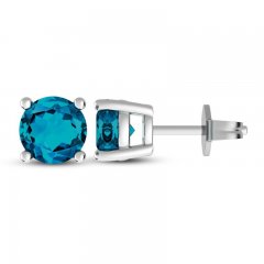 London Blue Topaz Solitaire Earrings Sterling Silver