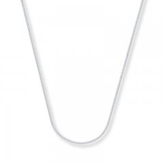 Wheat Chain Necklace 14K White Gold 20" Length