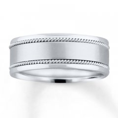 Wedding Band 10K White Gold 7mm