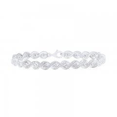 Diamond Bracelet 1/6 ct tw Sterling Silver 7.5"