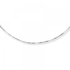 Box Chain Necklace 14K White Gold 20" Length