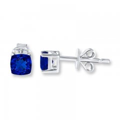 Lab-Created Sapphires Sterling Silver Earrings