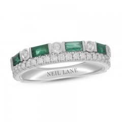 Neil Lane Emerald Anniversary Ring 3/8 ct tw Diamonds 14K White Gold