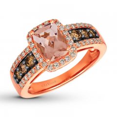 Le Vian Morganite Ring 5/8 ct tw Diamonds 14K Strawberry Gold