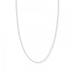 24" Figaro Chain Necklace 14K White Gold Appx. 1.28mm