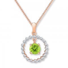 Peridot & Topaz Necklace 10K Rose Gold