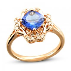 Le Vian Tanzanite Ring 1/6 ct tw Diamonds 14K Strawberry Gold