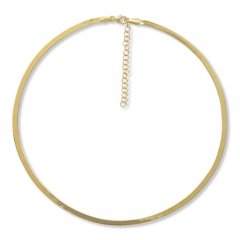 Herringbone Necklace 10K Yellow Gold 18"