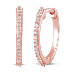 Diamond Hoop Earrings 1/10 ct tw 10K Rose Gold