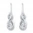 Diamond Infinity Earrings 1/15 ct tw Round-cut Sterling Silver