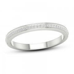 Diamond Wedding Band 1/20 ct tw Round-cut 10K White Gold