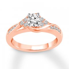 Diamond Engagement Ring 3/4 ct tw Round-cut 14K Rose Gold