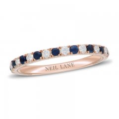 Neil Lane Blue Sapphire & Diamond Anniversary Ring 1/5 ct tw 14K Rose Gold