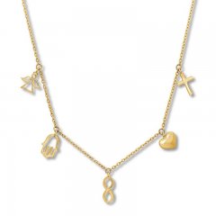 Multi-Charm Necklace 10K Yellow Gold 17" Length