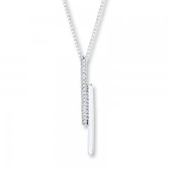 Bar Necklace 1/20 ct tw Diamonds Sterling Silver