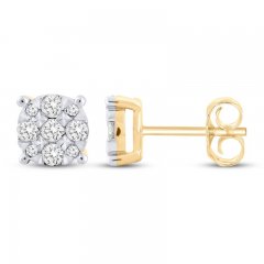 Diamond Stud Earrings 1/2 ct tw 10K Yellow Gold