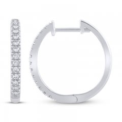 Diamond Hoop Earrings 1/4 ct tw 10K White Gold