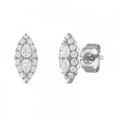 Forever Connected Diamond Earrings 3/8 ct tw Pear/Round 10K White Gold