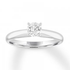 Diamond Solitaire Engagement Ring 1/2 Carat 10K White Gold