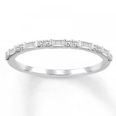 Diamond Anniversary Band 1/5 cttw Baguette/Round 10K White Gold