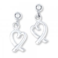 Heart Earrings Sterling Silver