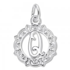 Letter Q Charm Sterling Silver