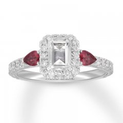 Neil Lane Diamond/Ruby Engagement Ring 1-1/8 ct tw 14K Gold