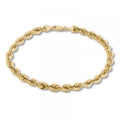 Rope Chain Bracelet 14K Yellow Gold 8.5" Length