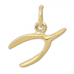 Wishbone Charm 14K Yellow Gold