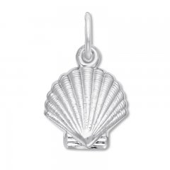 Scallop Shell Charm Sterling Silver