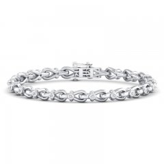 Love + Be Loved Diamond Tennis Bracelet 1/3 ct tw Sterling Silver 7.25"