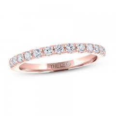 Leo Diamond Anniversary Ring 3/8 ct tw Round-cut 14K Rose Gold